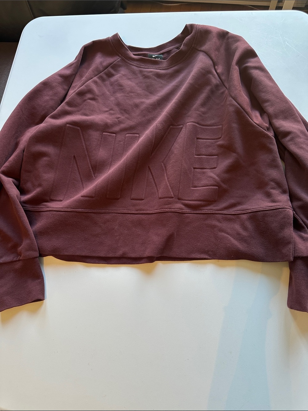 Nike Women's Burgundy Embossed Logo Crew Sweatshirt